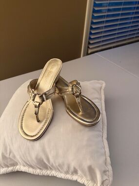 Lilly Pulitzer Metallic Gold Thong Sandals